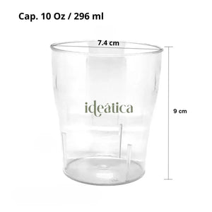 Vaso Old Fashion para Bebidas Re-utilizable Eventos Plastico Catering  - 10 Oz / 296 ml ( 20 Pzas / 100 Pzas ) IA