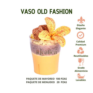 Vaso Old Fashion para Bebidas Re-utilizable Eventos y Catering 10 Oz IA