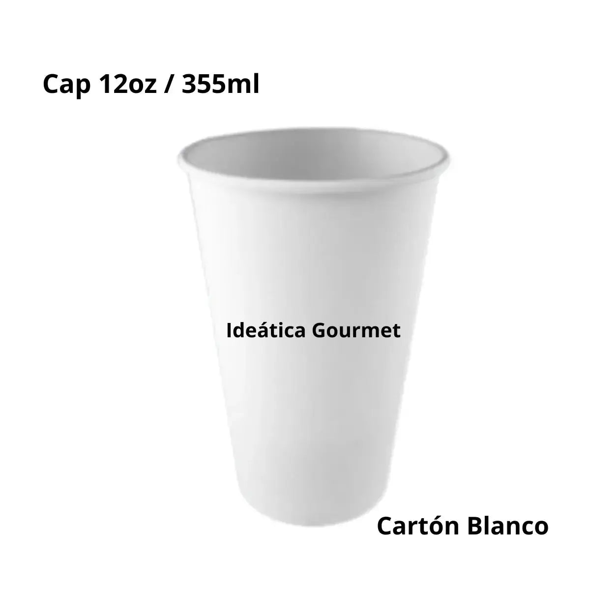 Vaso Para Bebidas o Café de Cartón Blanco Catering 12 Oz / 355 ml - IN