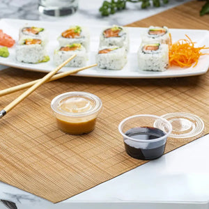 Vaso con Tapa tipo Souffle Para Aderezos o Salsas Transparente 2 oz / 59 ml ( 100 pzas / 200 pzas ) IN