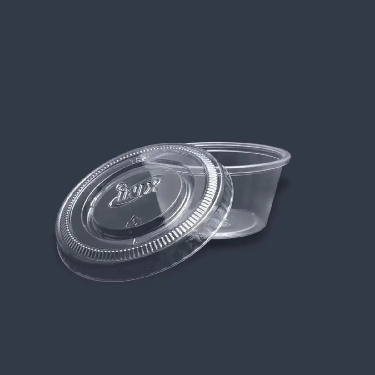 Vaso con Tapa tipo Souffle Para Aderezos o Salsas Transparente 2 oz / 6.77 ml ( 100 pzas / 200 pzas ) IN