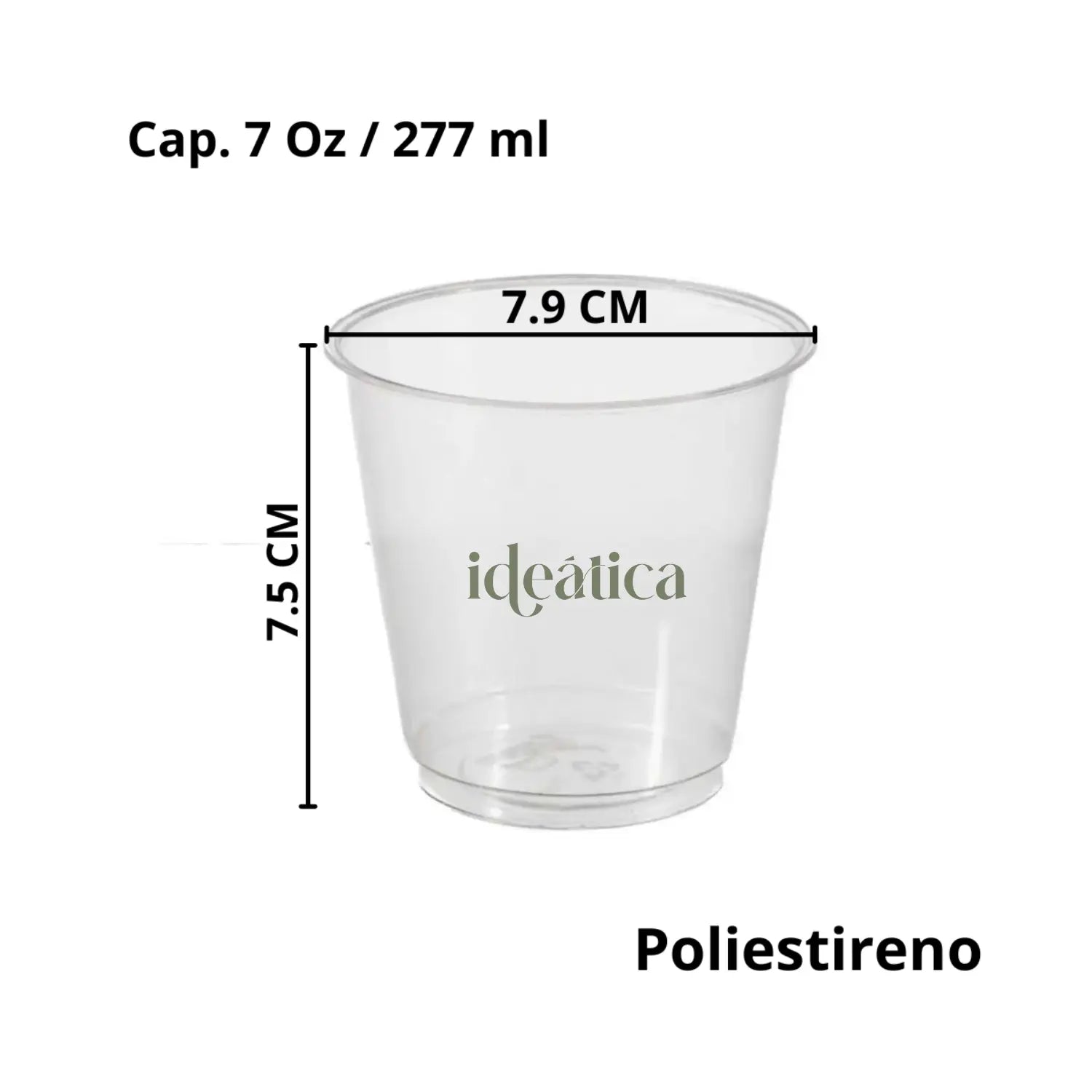 Vaso para Bebidas, Postres y Frappes de Plastico Transparente Catering 7 Oz / 207 ml ( 25 pzas/ 100 pzas ) IN