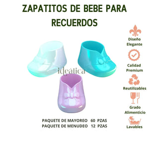 Zapatitos de Bebe para Recuerdos Regalo y Decoracion 60 y 12 pzas IA