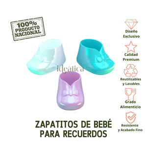 Zapatitos de Bebe para Recuerdos Regalo y Decoracion Plastico  (12 pzas /  60 pzas)