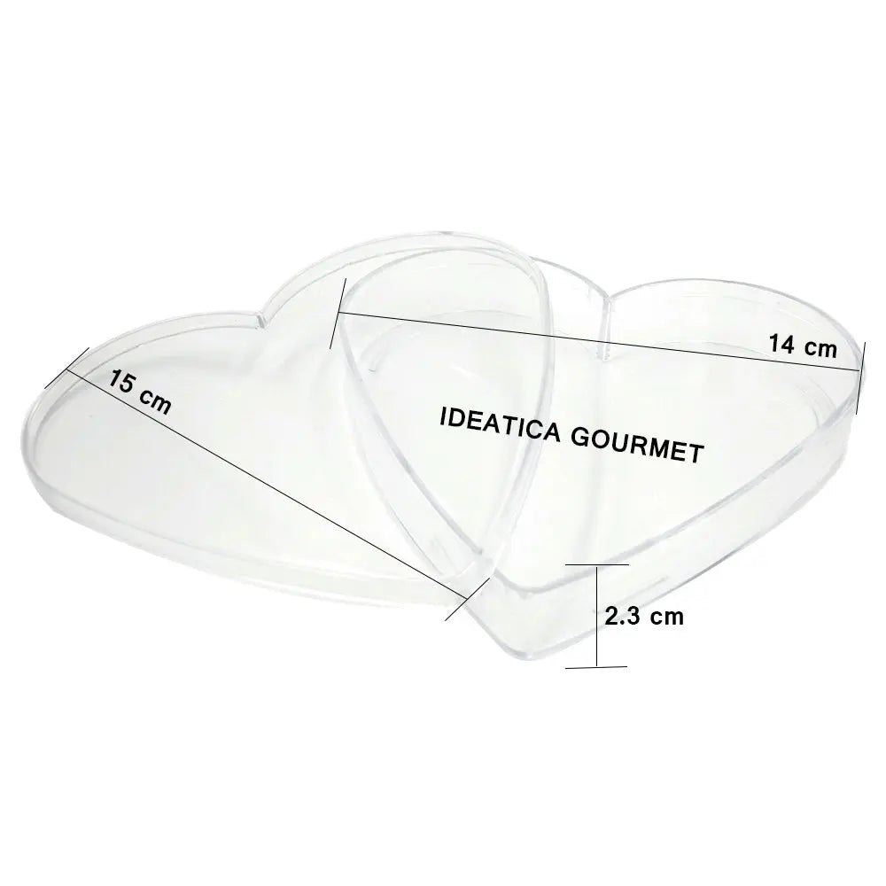 Caja Corazon Acrilico Para Postres, Regalo, Recuerdo y Decoracion 10 pzas IA