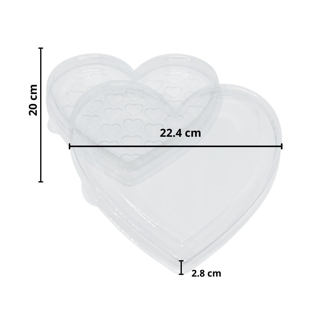 Caja Corazon Grande Plastico Flexible Para Dulces, Regalo, Recuerdo y Decoracion 1 pza IA