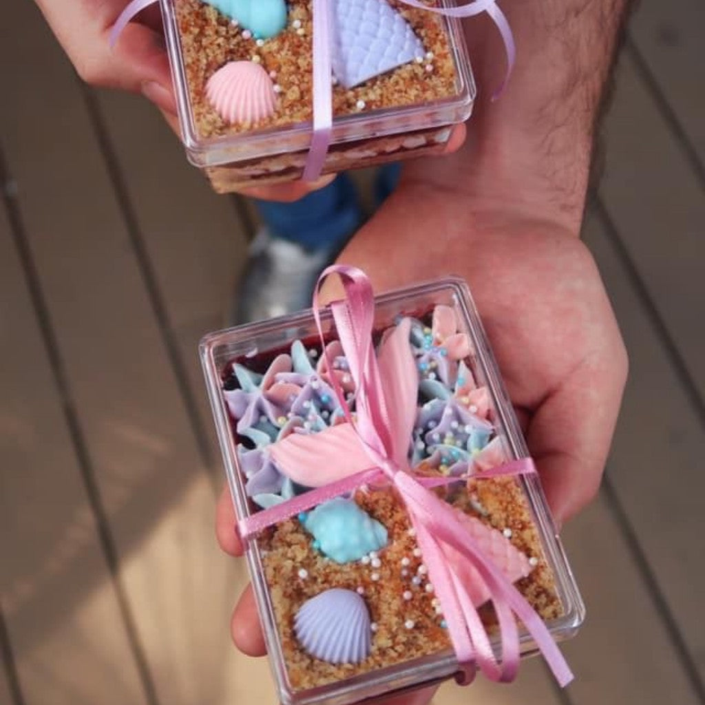 Caja Cuadrada Acrilico Para Postres, Regalo, Recuerdo y Decoracion 1 pza IA