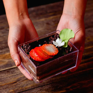 Caja Cuadrada Acrilico Para Postres, Regalo, Recuerdo y Decoracion 10 pzas IA