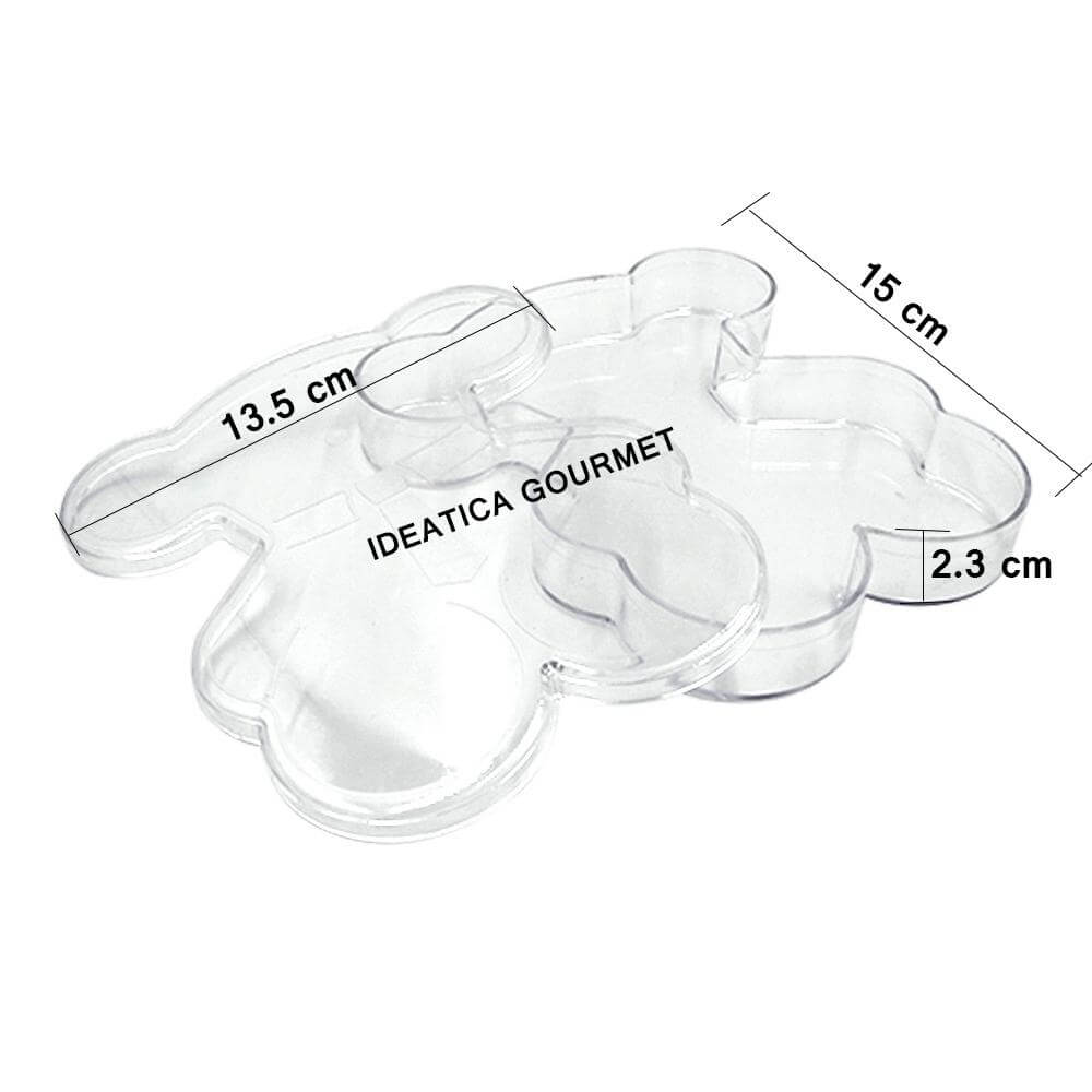 Caja Oso Acrilico Para Postres, Regalo, Recuerdo y Decoracion 10 pzas IA