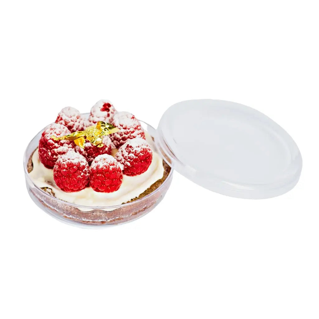 Caja Redonda Lisa Grande Acrilico Para Postres, Regalo, Recuerdo y Decoracion 10 pzas. IA