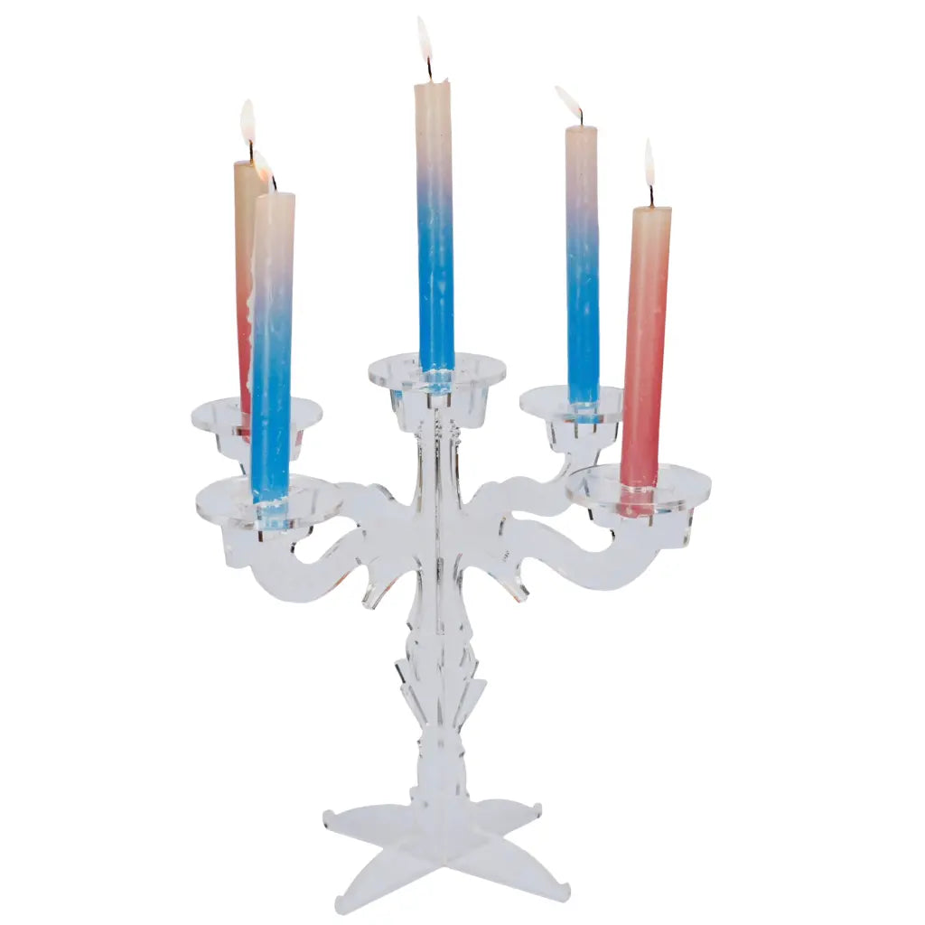 Candelabro para Velas de Acrilico Candy Bar Catering 5 Hoyos IA