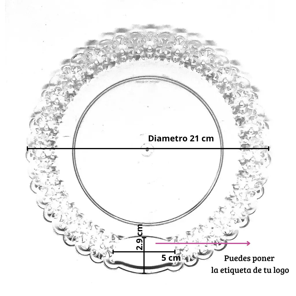Charola Blonda Chica Para Pasteles, Canapes o Postres Re-utilizable Candy Bar Catering 50 pzas IA
