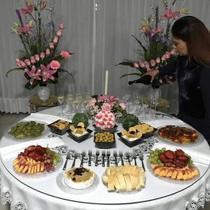 Charola Blonda Mediana Para Pasteles, Canapes o Postres Re-utilizable Plastico Catering 50 pzas IA