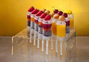 Charola o Base para Push Up Pop Postre de Acrilico Catering 24 Hoyos IA