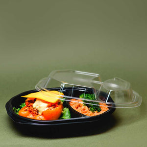 Contenedor con Tapa para Alimentos o Comida Plástico 2 Divisiones INIX