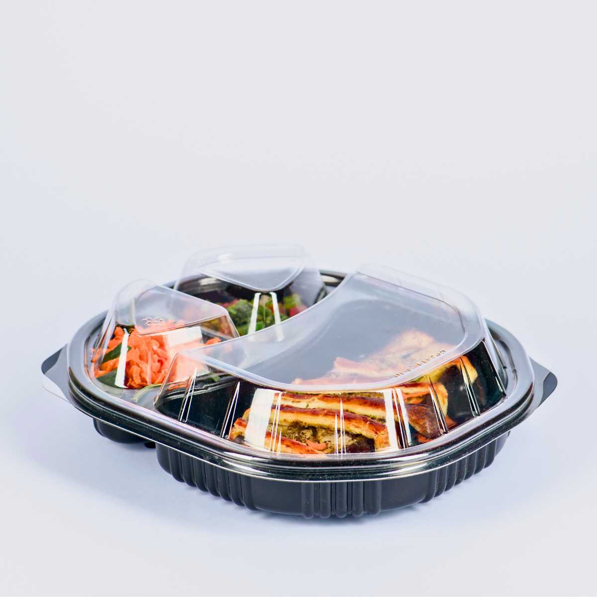 Contenedores de plástico para alimentos [38 onzas] con tapas, paquete de 10  recipientes reutilizables para llevar, recipientes desechables para