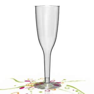 Copa Flauta Corta para Postres o Bebidas Flauta Re-utilizable Plastico Catering - 6 Oz / 177 ml  60 Pzas PT