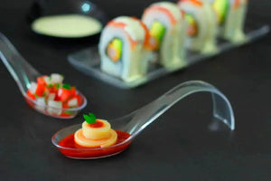 Cuchara Arco para Postres o Comida Molecular Re-utilizable Plastico Catering ( 20 Pzas / 100 Pzas ) IA