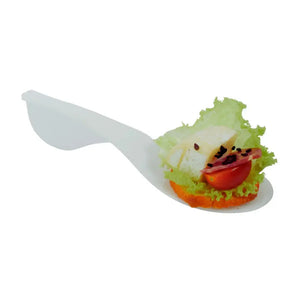 Cuchara Plana para Postres o Comida Molecular Re-utilizable Plastico Catering ( 20 Pzas / 100 Pzas ) IA