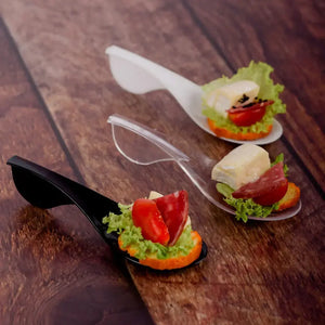 Cuchara Plana para Postres o Comida Molecular Re-utilizable Plastico Catering ( 20 Pzas / 100 Pzas ) IA