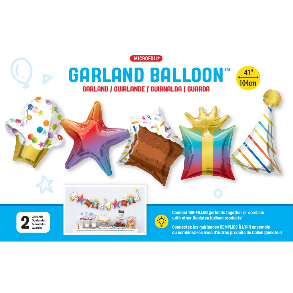 Globo Metálico Guirnalda de Cumpleaños Grande para Fiestas y Cumpleaños 41 / 104 cm 1 pza Ideática Gourmet