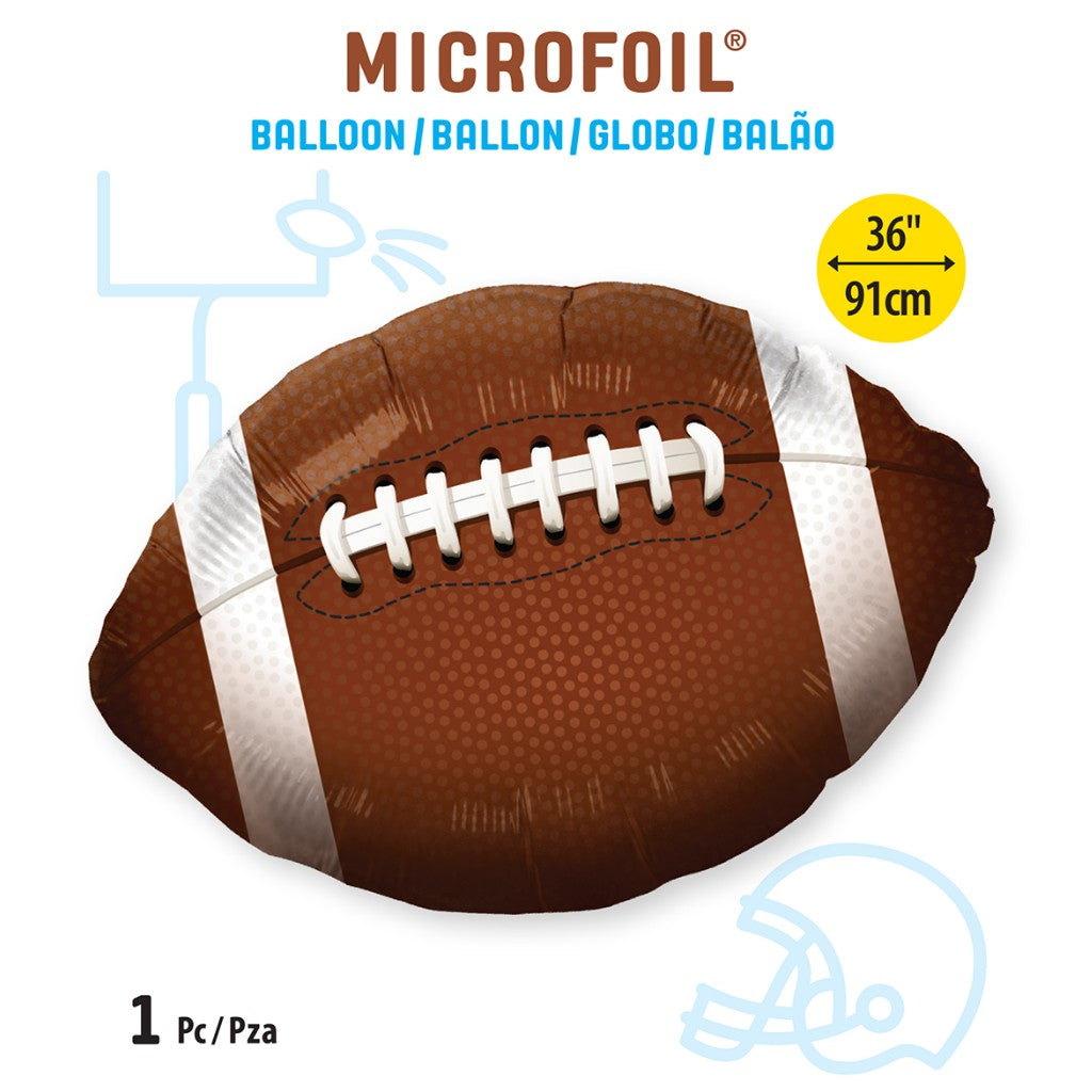 Globo Metalico de Balón de Fútbol Americano Grande para Fiestas y Cumpleaños 36 / 91 cm 1 pza QUALATEX