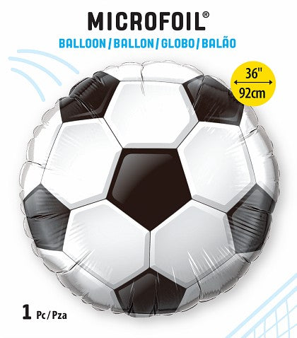 Globo Metálico de Balón de Fútbol Grande para Fiestas y Cumpleaños 36 / 91 cm 1 pza Ideática Gourmet