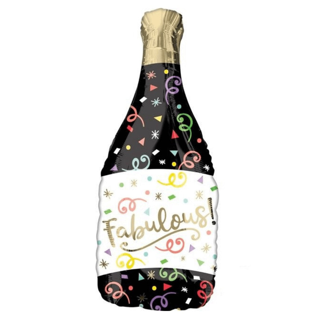Globo Metálico de Botella Confetti Fabulosa Grande para Fiestas y Cumpleaños  36 / 91 cm 1 pza Ideática Gourmet