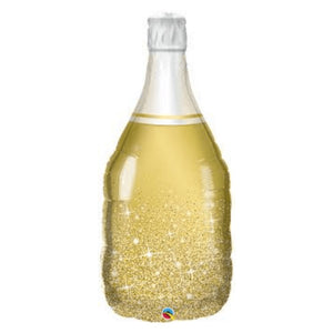 Globo Metálico de Botella Dorada Brillante Grande para Fiestas, Cumpleaños y Navidad  39 / 99 cm 1 pza Ideática Gourmet