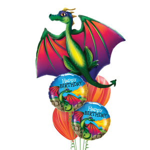 Globo Metalico de Dragon Mitico Grande para Fiestas y Cumpleaños 45/ 114 cm 1 pza QUALATEX