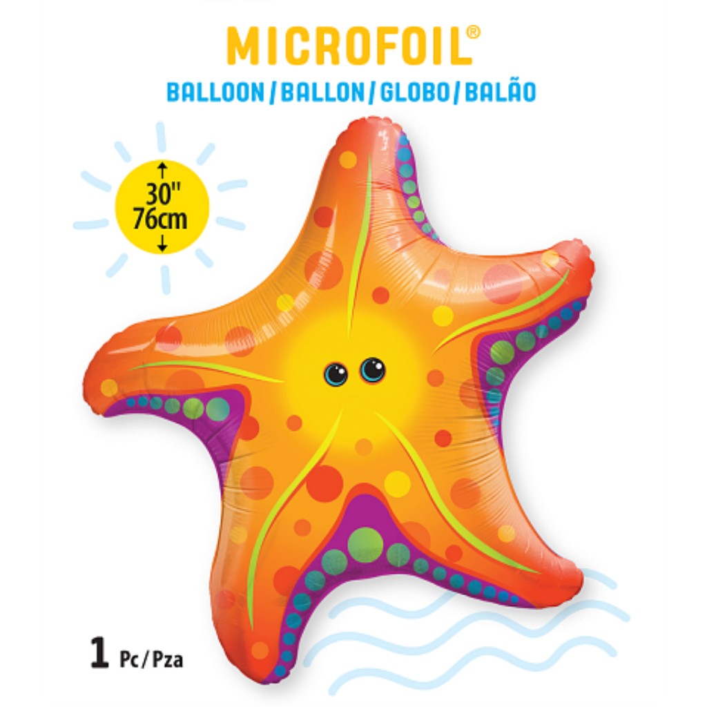 Globo Metálico de Estrella de Mar Grande para Fiestas y Cumpleaños 30 / 76 cm 1 pza Ideática Gourmet
