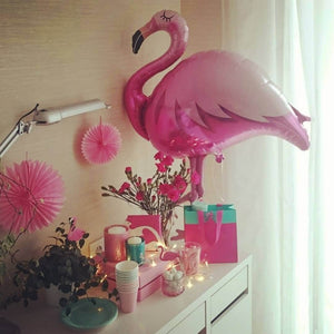 Globo Metálico de Flamingo Rosa Grande para Fiestas y Cumpleaños 46/117 cm 1 pza Ideática Gourmet