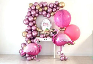Globo Metálico de Flamingo Rosa Grande para Fiestas y Cumpleaños 46/117 cm 1 pza Ideática Gourmet