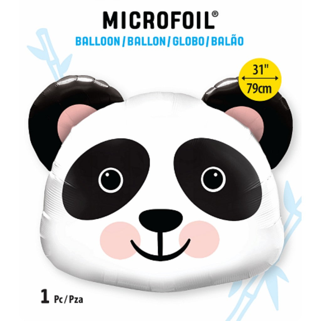 Globo Metálico de Panda Precioso Grande para Fiestas y Cumpleaños 31 / 79 cm 1 pza Ideática Gourmet