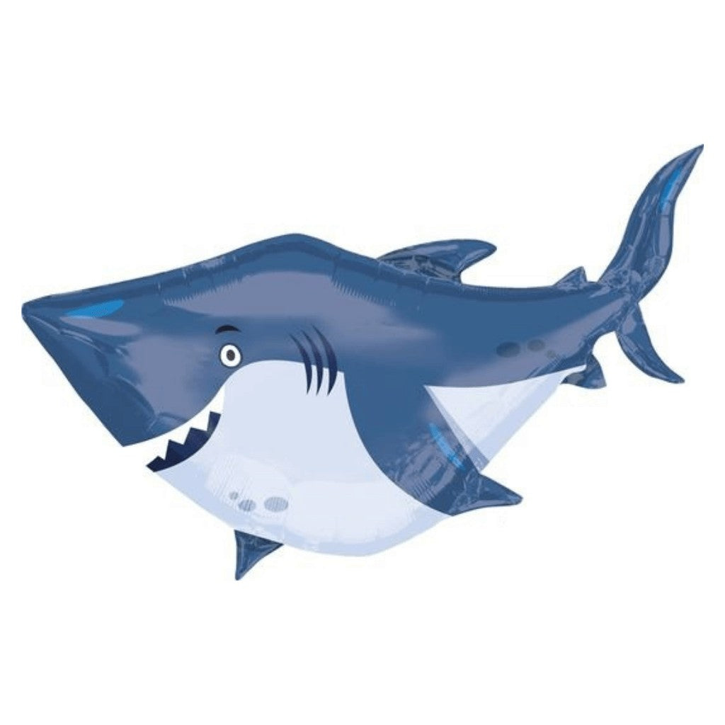 Globo Metálico de Tiburón Oceánico Amistoso Grande para Fiestas y Cumpleaños 40/ 102 cm 1 pza Ideática Gourmet