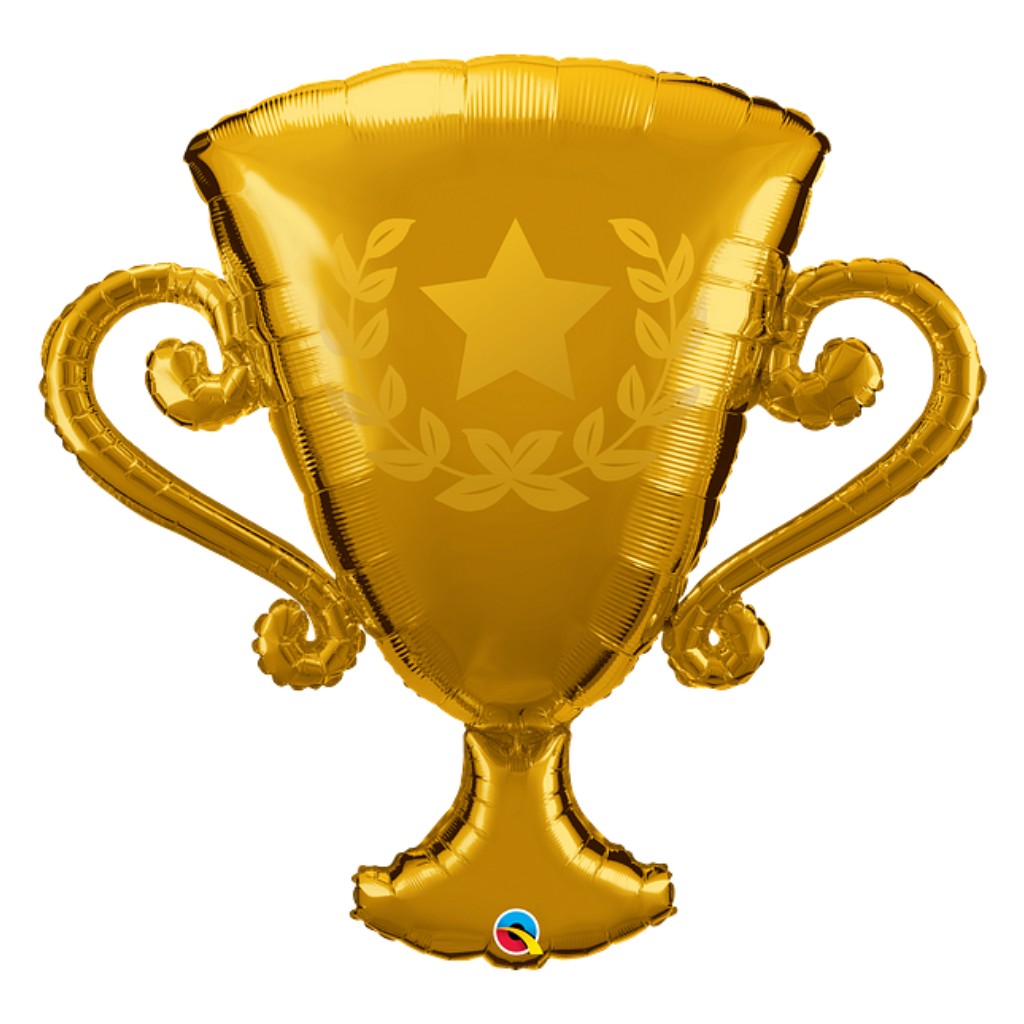 Globo Metálico de Trofeo Dorado para Fiestas, Cumpleaños y Día del Padre 39 / 99 cm 1 pza Ideática Gourmet