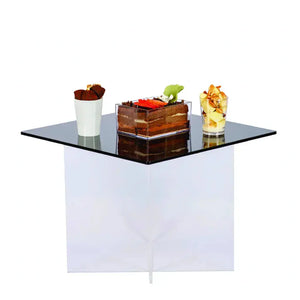 Juego de 3 Bases Alturas para Cupcakes o Postres Cuadrangulares de Acrilico Catering 24, 17 Y 10 cm IA