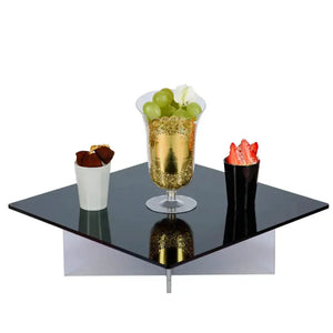 Juego de 3 Bases Alturas para Cupcakes o Postres Cuadrangulares de Acrilico Catering 24, 17 Y 10 cm IA