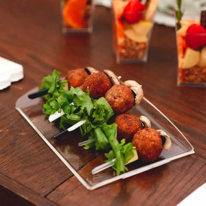 Mini Charola de Servicio Para Canapes o Postres Re-utilizable Plastico Catering 5 pzas IA