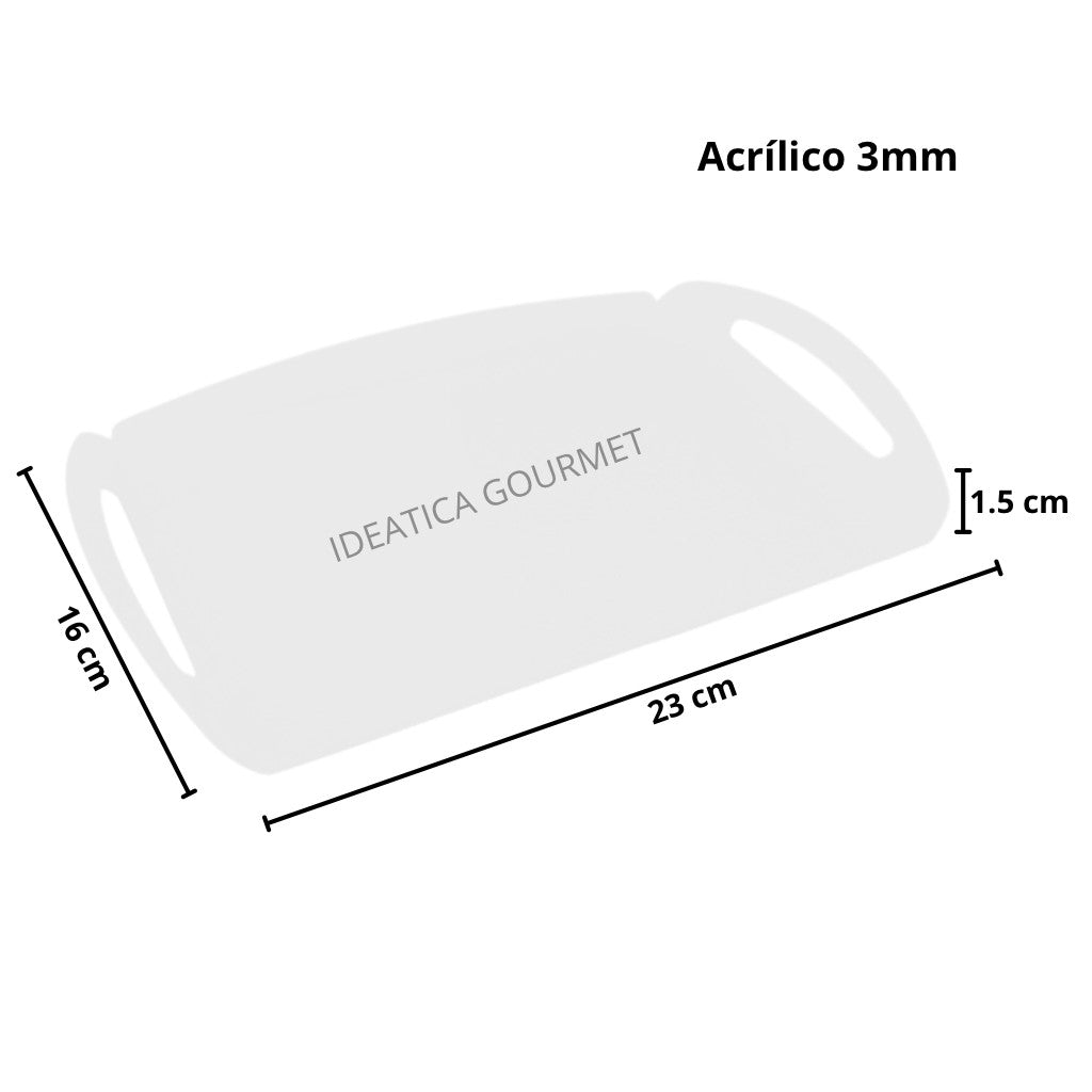 Mini Charola de Servicio Para Canapes o Postres Re-utilizable Candy Bar Catering 5 pzas IA