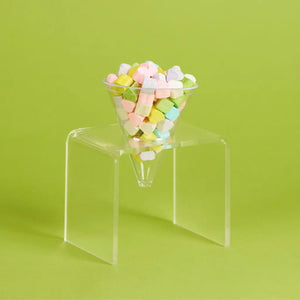 Mini Cono Recto Dulces Postres Re-utilizable Plastico Catering - 1 Oz / 30 ml ( 20 Pzas / 100 Pzas ) IA