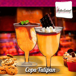 Mini Copa para Bebidas o Postres Tulipán Re-utilizable Candy Bar Catering 5 Oz 60 pzas Ideática Gourmet