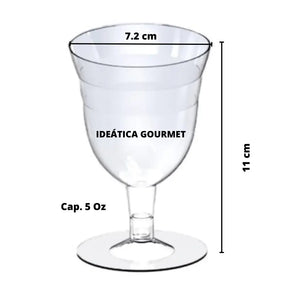 Mini Copa para Bebidas o Postres Tulipan Re-utilizable Candy Bar Catering 5 Oz PT