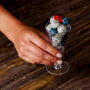 Mini Copa para Postres Flauta Re-utilizable Plastico Catering - 2.5 Oz / 74 ml ( 20 Pzas / 100 Pzas ) IA