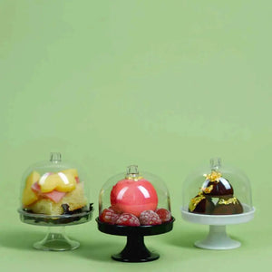 Mini Pedestal Cupula para Mini Cupcakes y Postres Re-utilizable Plastico Catering -  ( 20 Pzas / 100 Pzas ) IA