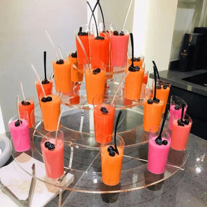 Mini Torre o Base para Cupcakes y Postres Circular de Acrilico Catering 4 Niveles IA