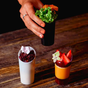 Mini Vaso Para Postres Trunco Re-utilizable Plastico Catering - 3 Oz / 89 ml ( 20 Pzas / 100 Pzas ) IA
