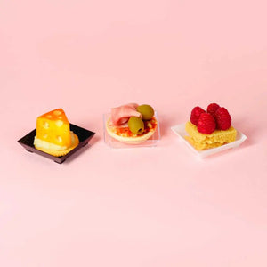 Platito Canapes o Postres Cuadrado Re-utilizable Plastico Catering -  ( 20 Pzas / 100 Pzas ) IA