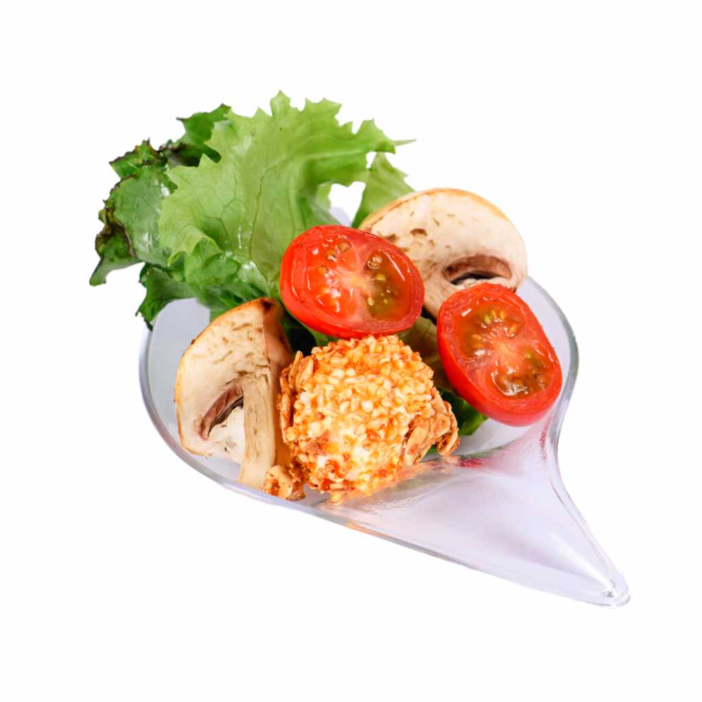 Platito Canapes o Postres Hoja Re-utilizable Candy Bar Catering IA