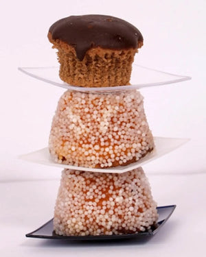 Platito Concavo para Canapes o Postres Re-utilizable Plastico Catering -  ( 20 Pzas / 100 Pzas ) IA